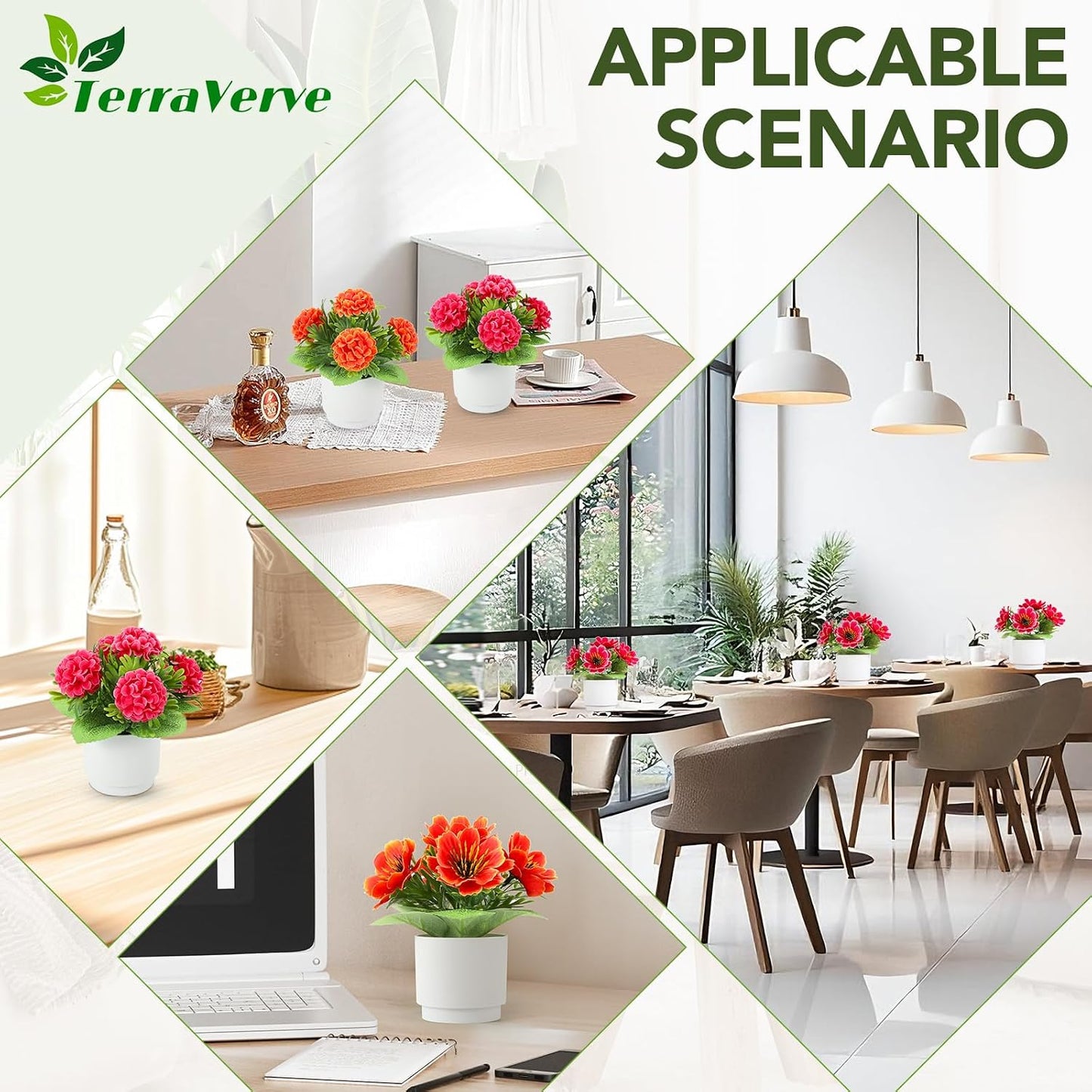 Red artificial floral décor for home and office