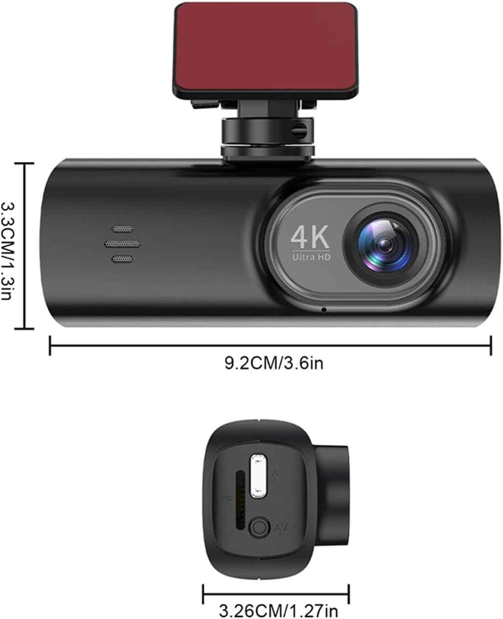 Dash Cam 4K Front, Ultra HD Dash Camera for Cars, 1.47''IPS Screen Mini Car Camera with APP Control, Built-In Wi-Fi & G-Sensor, 24H Parking Mode, Night Vision, WDR, Loop Recording, Support 256GB Max