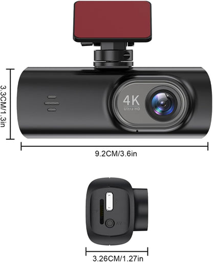 Dash Cam 4K Front, Ultra HD Dash Camera for Cars, 1.47''IPS Screen Mini Car Camera with APP Control, Built-In Wi-Fi & G-Sensor, 24H Parking Mode, Night Vision, WDR, Loop Recording, Support 256GB Max