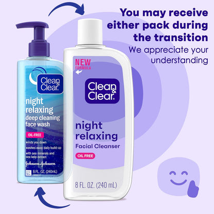 Night Relaxing Deep Cleaning Face Wash, 8 Fluid Ounce (Packaging May Vary)