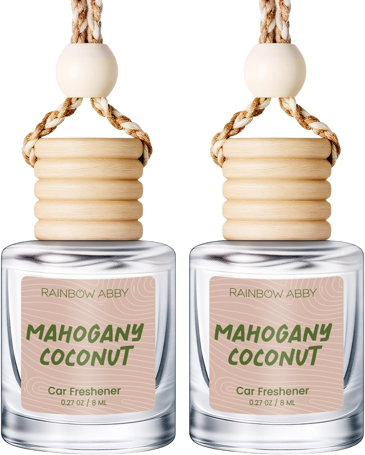 Mahogany Coconut Hanging Car Air Freshener Diffuser