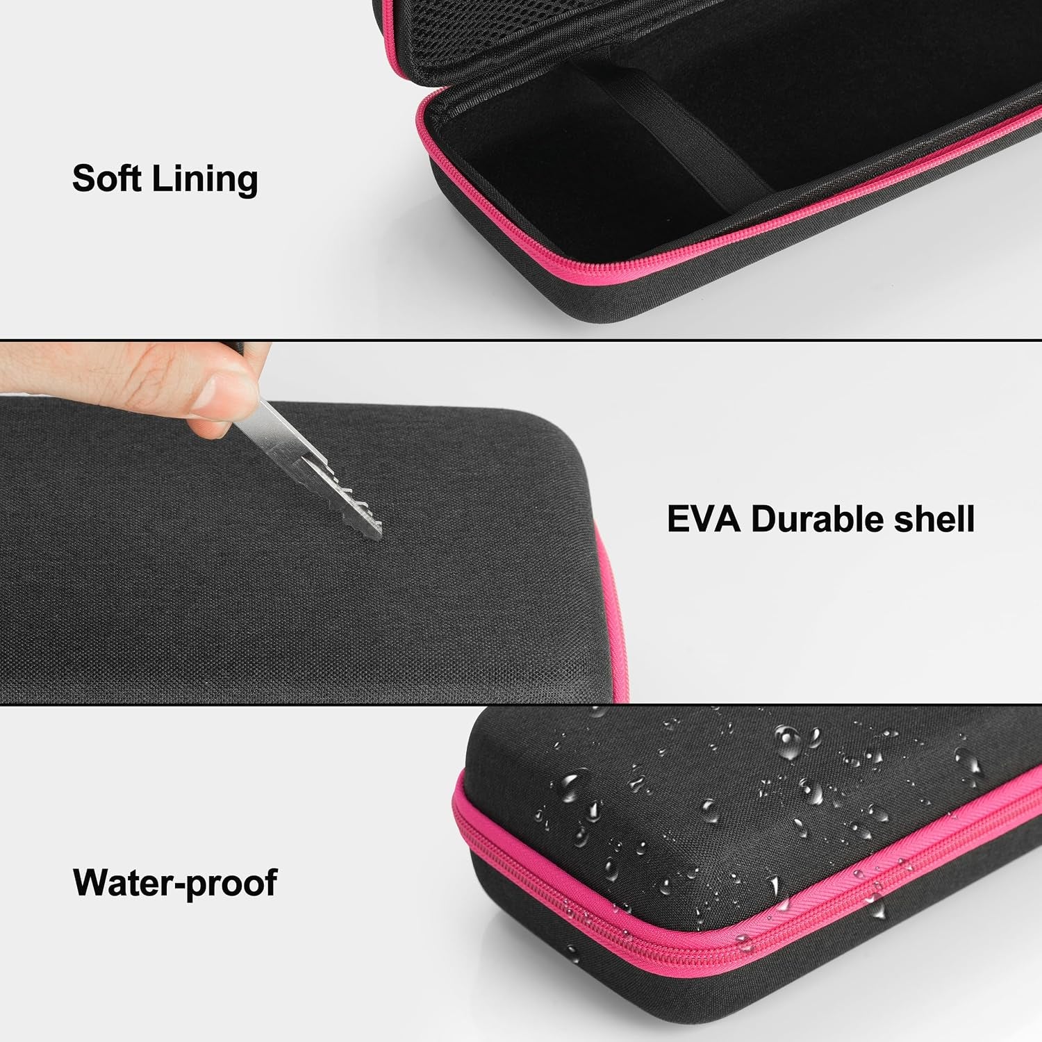 Travel Steamer Case Compatible with Jack & Rose/For Drflash/For Oghom 110V-240V Garment Steamers, Handheld Steamer Carrying Bag Organizer for Iron Accessories Black(Case Only, Steamer Not Included)