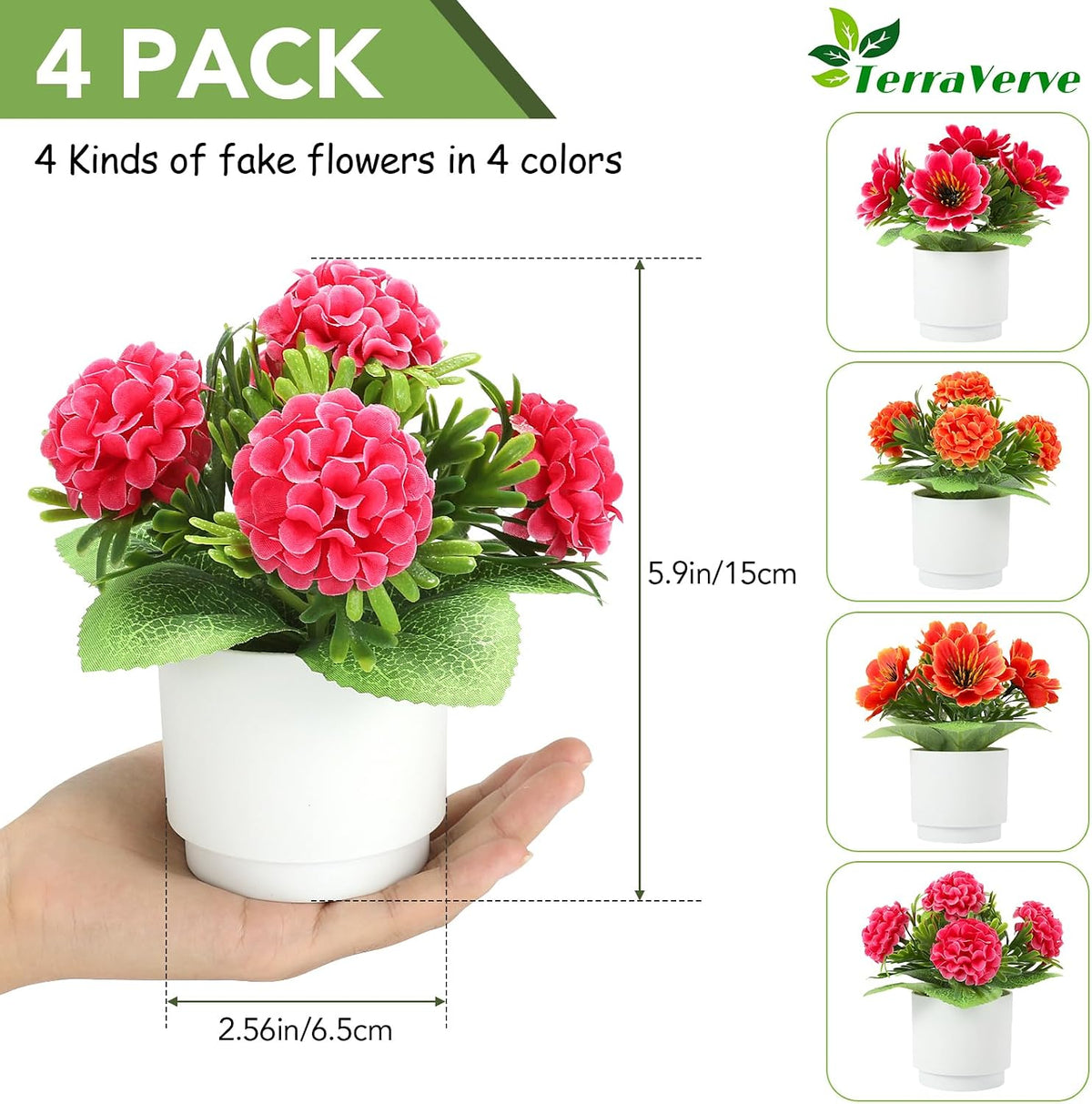 Red artificial flowers for home décor