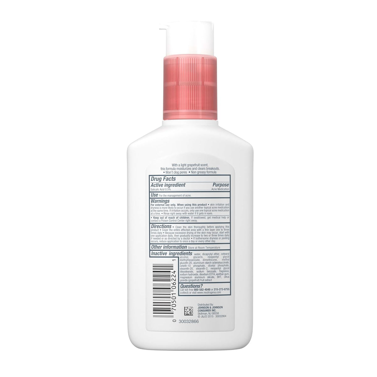 Oil Free Acne Moisturizer, Pink Grapefruit, 4 Fl Oz