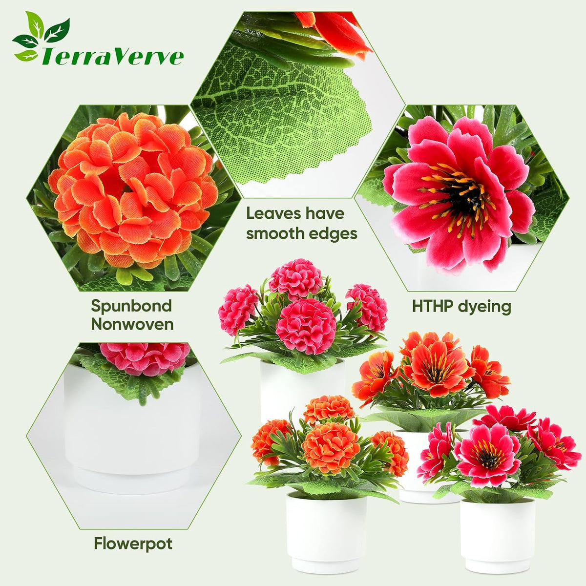 Red artificial floral arrangement for table décor