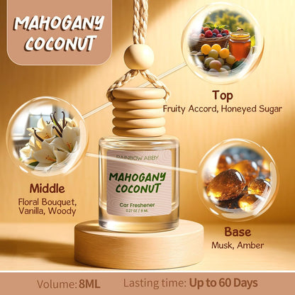 2 Pack Mahogany Coconut Car Air Fresheners