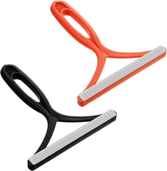 2PCS Portable Lint Remover Hand Fuzz Shaver Reusable Double Sided Travel Carpet Scraper Hair Removal Rake Brush Tool for Couch, Carpets, Cat Trees, Car Mats, Furniture, Clothes, Pet Houses, Dog & Cat