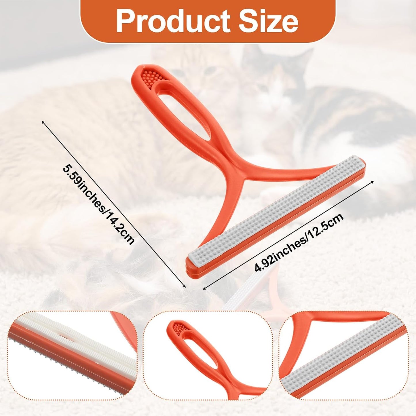 2PCS Portable Lint Remover Hand Fuzz Shaver Reusable Double Sided Travel Carpet Scraper Hair Removal Rake Brush Tool for Couch, Carpets, Cat Trees, Car Mats, Furniture, Clothes, Pet Houses, Dog & Cat